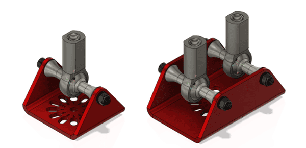 Rendu 3D des pièces de jonction plateforme/vérins