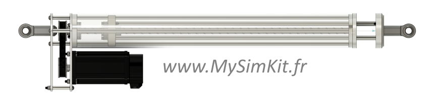Rendering showing a side view of the linear actuator