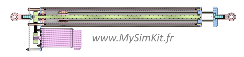 Rendering showing a side view of the linear actuator