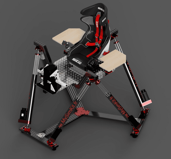 Image montrant un rendu 3D du simulateur en mode flying